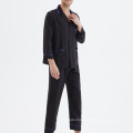 custom 2pcs set long sleeve mens 100% Silk pajama silk private label mens pajamas set